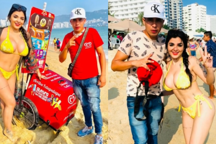 Joven vendedor pagó con paletas de hielo foto con Karely Ruiz