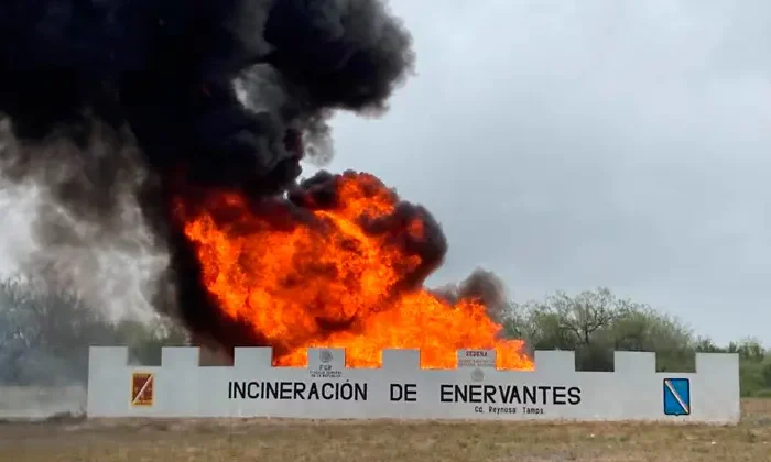 Incineran toneladas de drogas en Reynosa