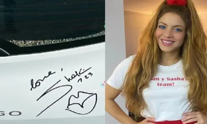 Shakira autografía Twingo de un fan que viajó desde Italia para conocerla￼