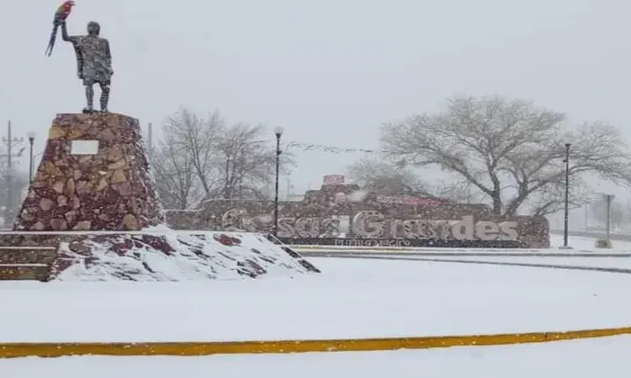 Tormentas de nieve y fuertes vientos congelan a Chihuahua￼