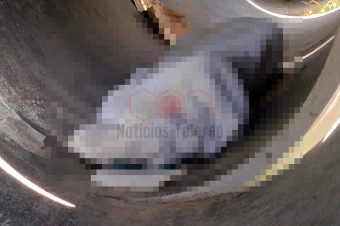 Localizan cuerpo putrefacto en tubos de concreto para colector