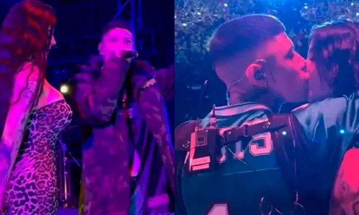 Captan a Karely Ruiz y a Santa Fe Klan besándose apasionadamente