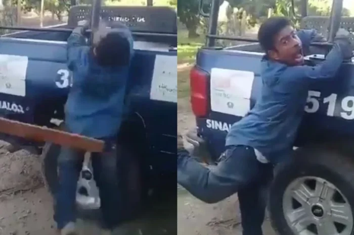 Dan ‘tablazos’ a detenido y lo corren de rancho