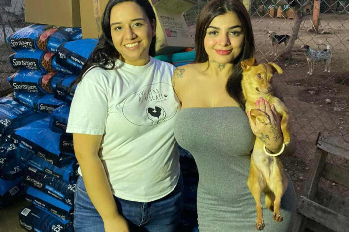 Karely Ruiz les cumple a lomitos y les lleva su comida