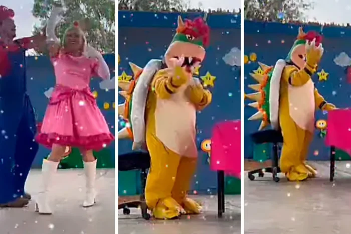 Todo sea por los niños… Maestro y directora cantan 'Peaches' en escuela Altamira