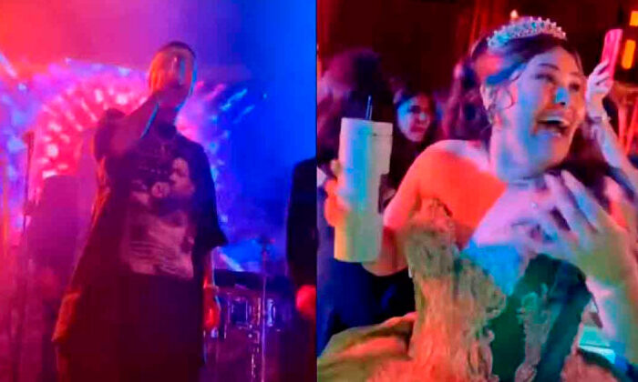 Santa Fe Klan llega de sorpresa a quinceañera y le canta a la festejada