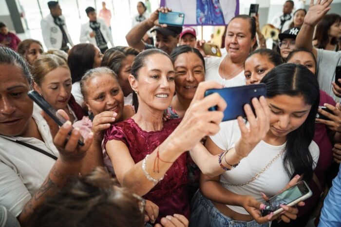 ”¡La próxima presidenta será mujer, será mujer!”: así reciben a Claudia Sheinbaum en su llegada a Tamaulipas