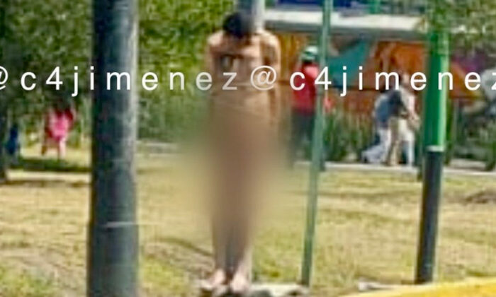 Vecinos detienen, encueran y amarran a presunto ladrón en Iztapalapa