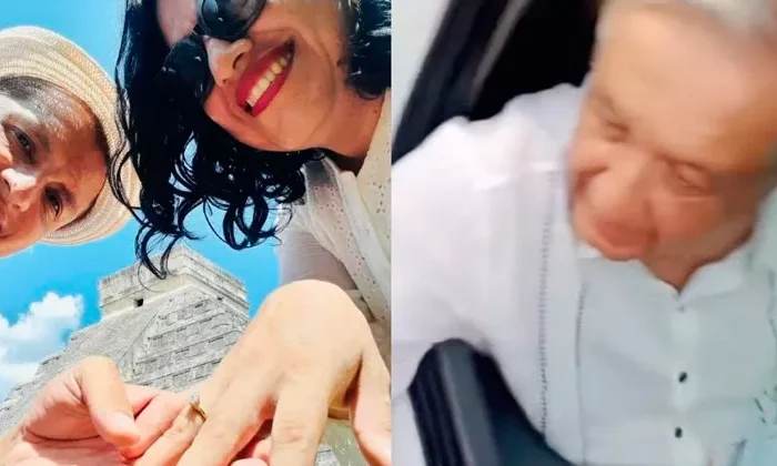Joven pide matrimonio a su pareja frente a AMLO y hasta lo invitan a la fiesta