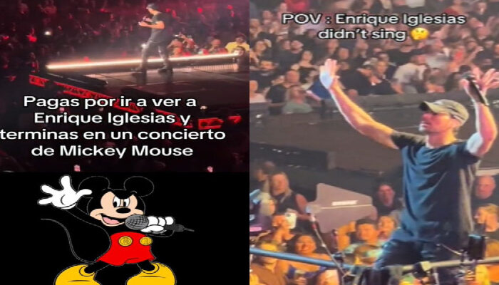 Comparan a Enrique Iglesias con Mickey Mouse por su forma de cantar en vivo