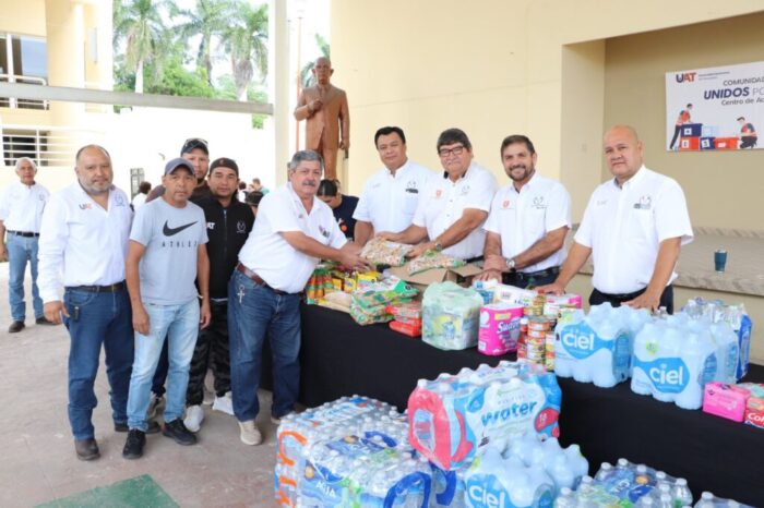 Sigue la UAT recibiendo apoyos para damnificados