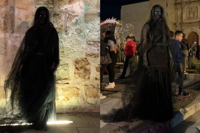 Mujer Sombra: El imponente disfraz de una joven por el Día de Muertos