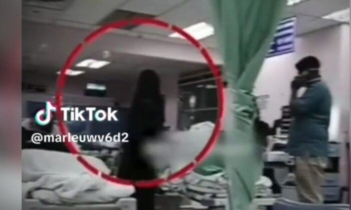 Captan misteriosa sombra rondando en un hospital, aseguran que es la Santa Muerte