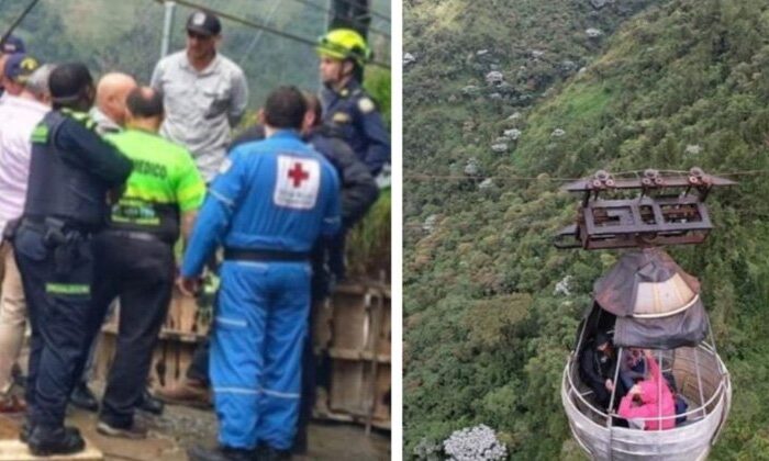 Turistas quedan atrapados en teleférico a más de 300 metros de altura