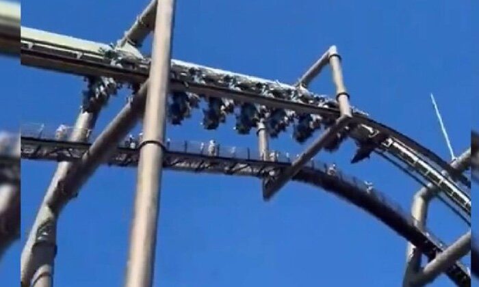 Montaña rusa sufre falla y deja de cabeza a pasajeros casi una hora