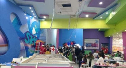 Reportan cinco niños heridos en Monterrey tras el desplome del “cielo falso” de un salón de fiestas