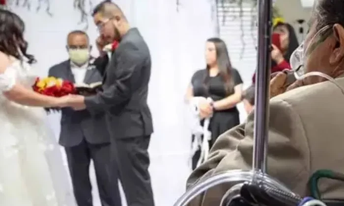 Hospital improvisa boda para cumplir el último deseo de un padre moribundo