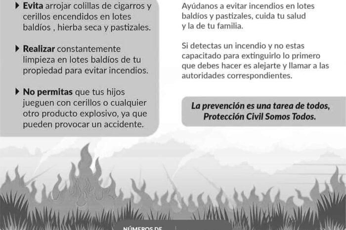 EXHORTA PC A EXTREMAR PRECAUCIONES Y EVITAR INCENDIOS