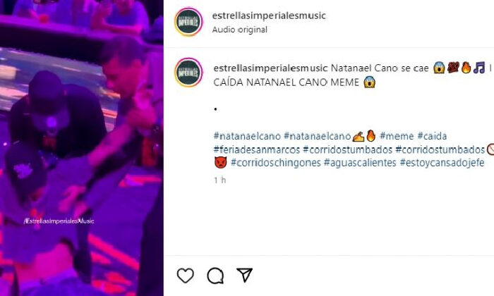 Natanael Cano sufre tremenda caída en el escenario