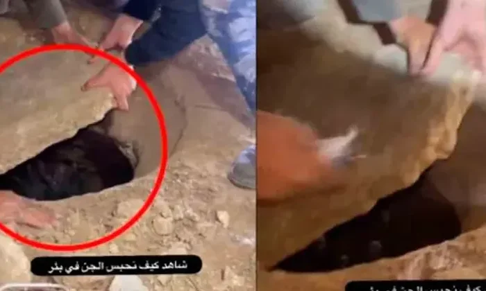 Captan a hombres intentando encerrar a extraña criatura en un agujero