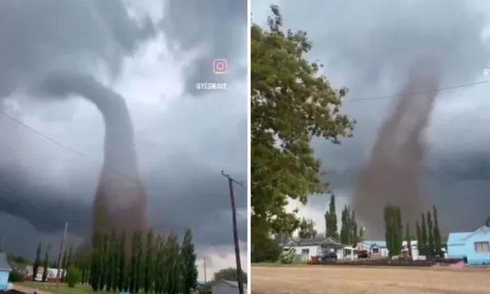 Captan el paso de un poderoso tornado en Canadá