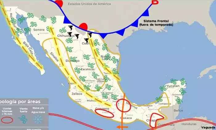 Sistema frontal reforzaría las precipitaciones en Tamaulipas
