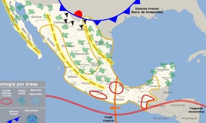 Viene frente frío con lluvias: SMN