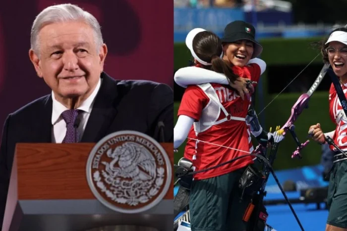 AMLO felicita a equipo femenil de Tiro con Arco por su medalla olímpica