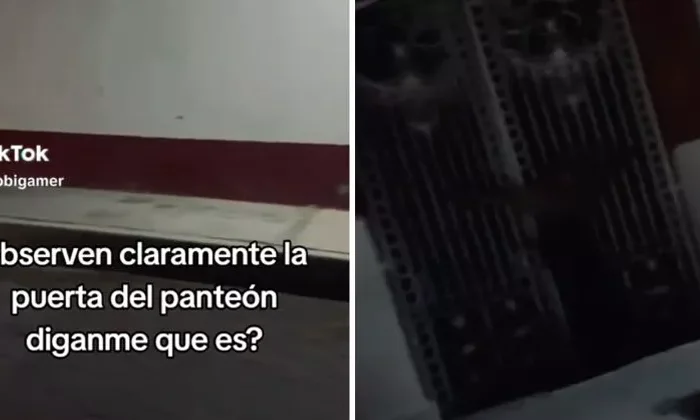 Captan extraña figura “crucificada” en un panteón