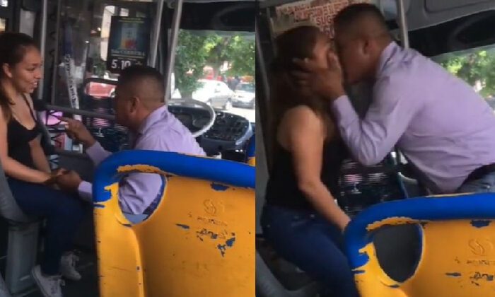 Chofer le pide matrimonio a su novia en el camión y usuarios reaccionan: “dile que sí, voy tarde al jale”