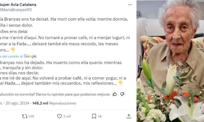 Muere María Branyas, a los 117 años, la española era considerada la persona más longeva del mundo