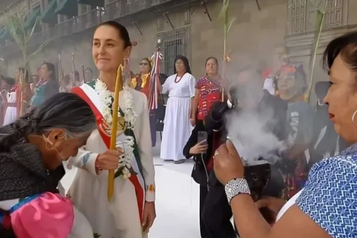 ¿Claudia Sheinbaum incluyó un 'ritual de brujería' en su toma de protesta?