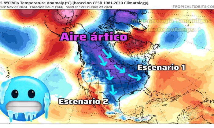 Prepárense para el frío, aire polar se dirige a Tamaulipas