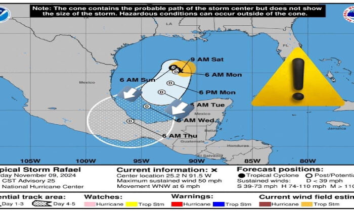 El Huracán Rafaél se debilitó a Tormenta y se sigue alejando de Tamaulipas