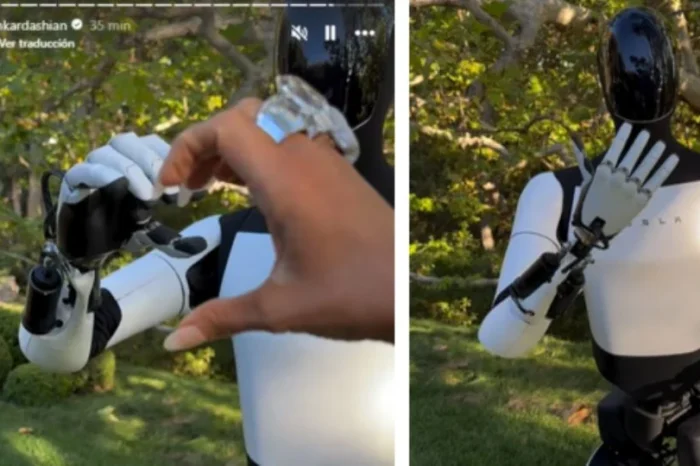 Kim Kardashian presume su robot Tesla