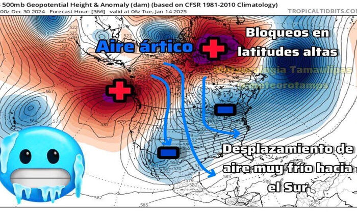 CONAGUA confirma posibles nevadas en Tamaulipas por la llegada del frente frío número 24