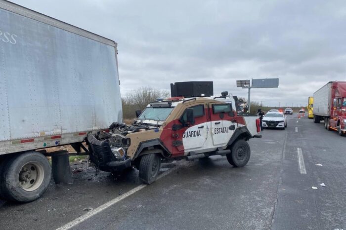 Accidente de la Guardia Estatal deja cinco agentes heridos
