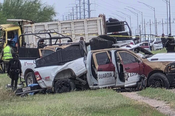 Guardia Estatal desata balacera tras accidente en la carretera a Anáhuac; dos agentes muertos