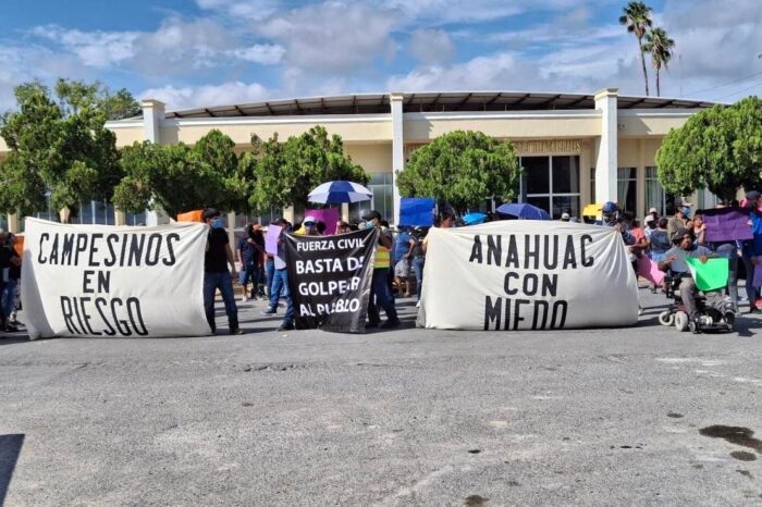 Anáhuac se manifiesta contra abusos de Fuerza Civil