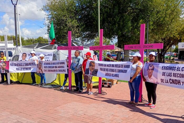 Mujeres víctimas de policías Estatales en 2019 inician Huelga de hambre en Tamaulipas;Demandan audiencia con el gobernador Américo Villareal