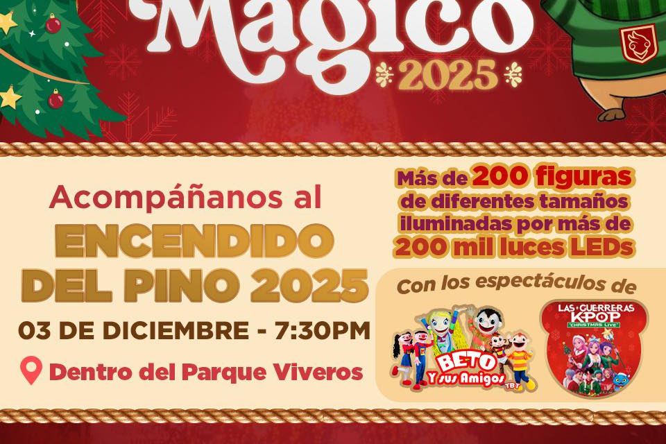 Todo listo para la inauguración del ‘Viveros Mágico 2025’ y Encendido del Pino Navideño