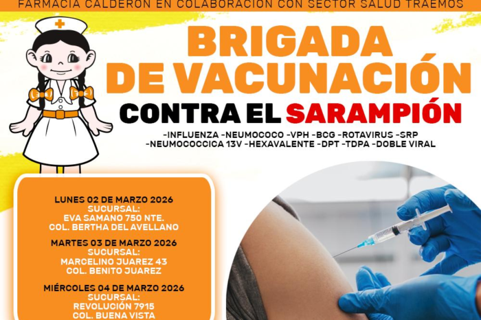 Invita la Farmacia Calderón a brigada gratuita de vacunación
