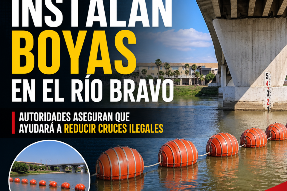 Inicia instalación de boyas en el Río Bravo entre Nuevo Laredo y Laredo, Texas
