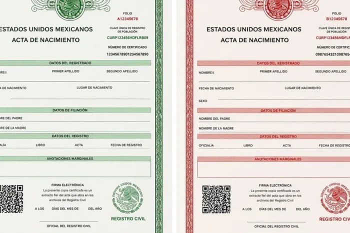 ¿Tu acta de nacimiento es verde o roja? Esto significa cada color y cuál tiene validez