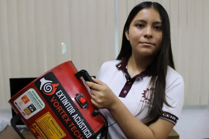 ¡Apaga el fuego con sonido! Estudiante de Altamira crea extintor acústico y llevará su invento fuera de México