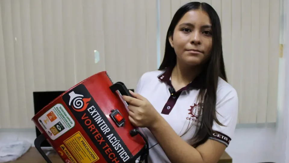 ¡Apaga el fuego con sonido! Estudiante de Altamira crea extintor acústico y llevará su invento fuera de México