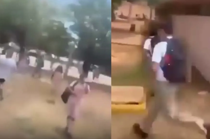 VÍDEO: Balacera obliga a estudiantes de secundaria a correr para resguardarse