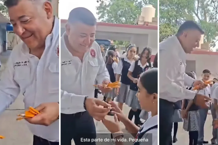 Diputado entrega solo dos lápices a estudiantes en escuela