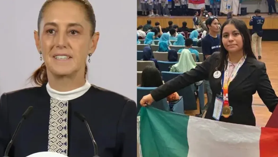 Sheinbaum reconoce a estudiante de Altamira por crear extintor sonoro